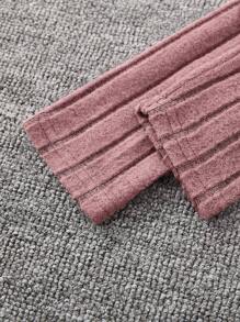 SHEIN 十幾歲女孩束邊拉繩側邊褶皺t卹 - 粉色 - 查看 5