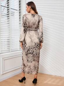Aveloria Women's Long Sleeve Leopard Print Dress