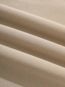 SHEIN EZwear Dây rút Áo nỉ có mũ Và Quần thể thao Bộ - Màu be - Xem 6