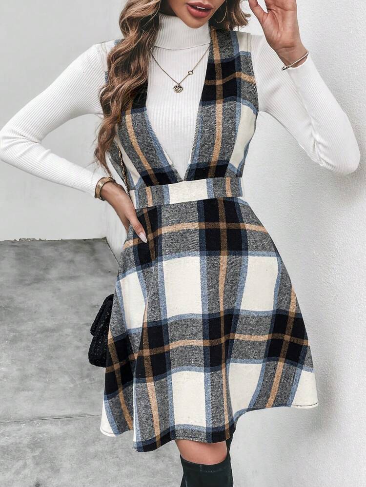 Women's Plaid Casual Everyday Dress