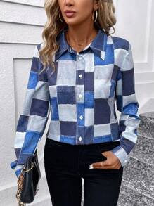 SHEIN LUNE 女式格子襯衫