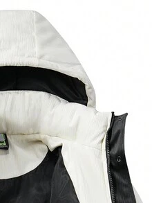 Men's Thickened Winter Padded Hooded Jacket, Casual Style, Wind-Proof, Warming - Black - View 3