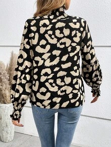 SHEIN Frenchy 女款全印花燈籠袖襯衫 - 彩色 - 查看 2