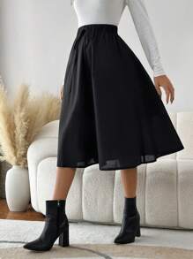 SHEIN LUNE 女雙口袋半身裙