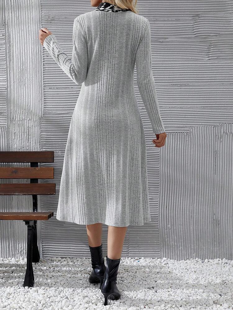 Women's Patchwork Neck Tie Dress