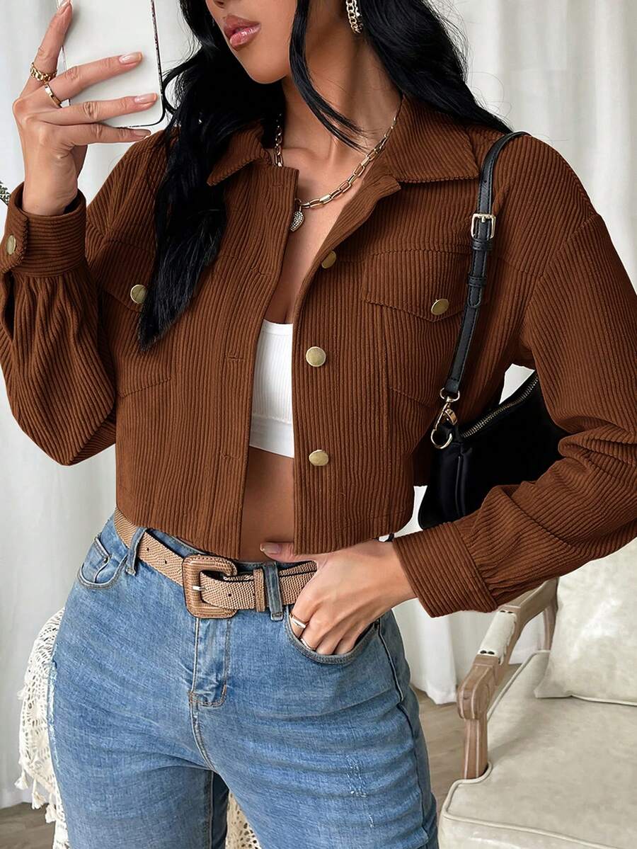SHEIN EZwear 女士外套 - 巧克力棕 - 查看 1
