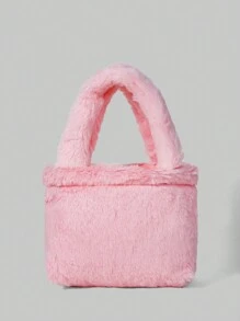 ROMWE Kawaii 女士可愛毛絨手提包 - 粉色 - 查看 2