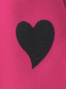 SHEIN Girls' Fashionable Casual Velvet Sports Jogger Pants With Elastic Cuffs For Fall And Winter - Hot Pink - View 6