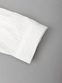 Manfinity Homme Men Solid Color Loose Fit Shirt And Pants Set With Long Sleeves, Fall Clothes - White - View 6