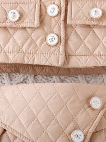 嬰兒女孩絎縫半身裙外套2件套套裝,秋冬 - 杏色 - 查看 5