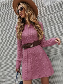 SHEIN LUNE 毛衣連身裙 - 珊瑚粉 - 查看 4