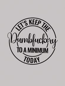 SHEIN EZwear Của phụ nữ Slogan In Lông cừu Áo nỉ - Xám - Xem 3