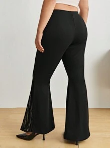 BizChic Hơn Cao eo Viền chia cắt Quần ống loe - màu đen - Xem 3