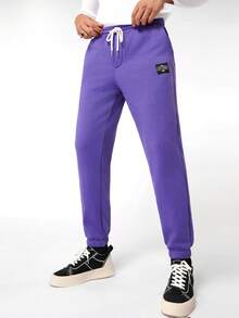 GENTILAND Nam Thư được vá Eo dây rút Quần thể thao - Màu tím - Xem 5