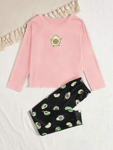 Girls' (big) Avocado Print Homewear Set - Pink - View 4