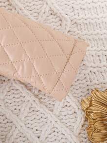 嬰兒女孩絎縫半身裙外套2件套套裝,秋冬 - 杏色 - 查看 6