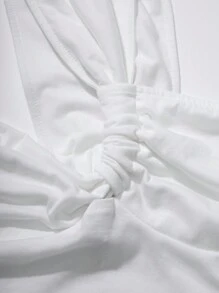 SHEIN Unity Top crop de un hombro girante delantero - Blanco - Ver 4