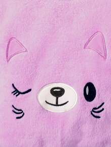 女嬰嬰兒卡通刺繡絨毛衛衣和褲子