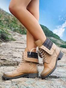 Styleloop Giày bốt đi xe máy đa năng khối màu cổ điển - Màu Khaki - Xem 1