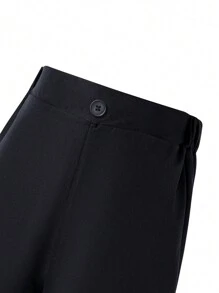 SHEIN Tween Boy Gentleman 2 Pieces Set: Contrast Collar & Chest Suit Jacket + Trousers, Formal Outfit For Birthday Party, Ceremony, Wedding, Christening, Anniversary