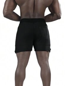 男式纯色休闲健身短裤