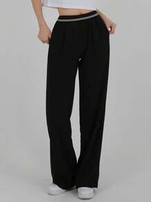Dazy Tall Sepa Cómo Unir Pantalones De Pierna Ancha - Negro - Ver 3