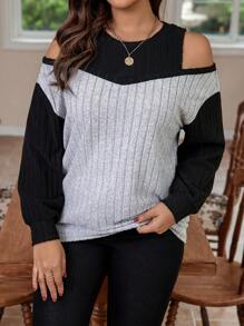 Calvaya Hơn Hai âm Vai lạnh Áo nỉ - Nhiều màu - Xem 4