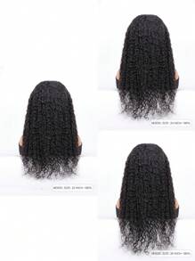 13x4 水波紋前綁式人髮Lace Front Wig，長度22-26 英吋，透明髮線180%密度漂白結點，女士用天然黑色預擺放髮線 - SNatural - 查看 4