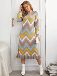 SHEIN Clasi Của phụ nữ Nhiều màu Áo len Dài Đầm - Nhiều màu - Xem 1