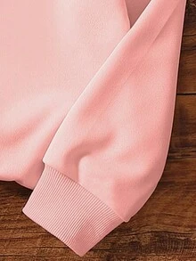 SHEIN Sudadera Con Letras Y Estampado De Leopardo Para Niñas Jóvenes - Rosa - Ver 4