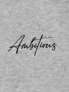 Manfinity Hypemode Loose Fit Men's Letter Printed Sweatpants - Light Grey - View 5