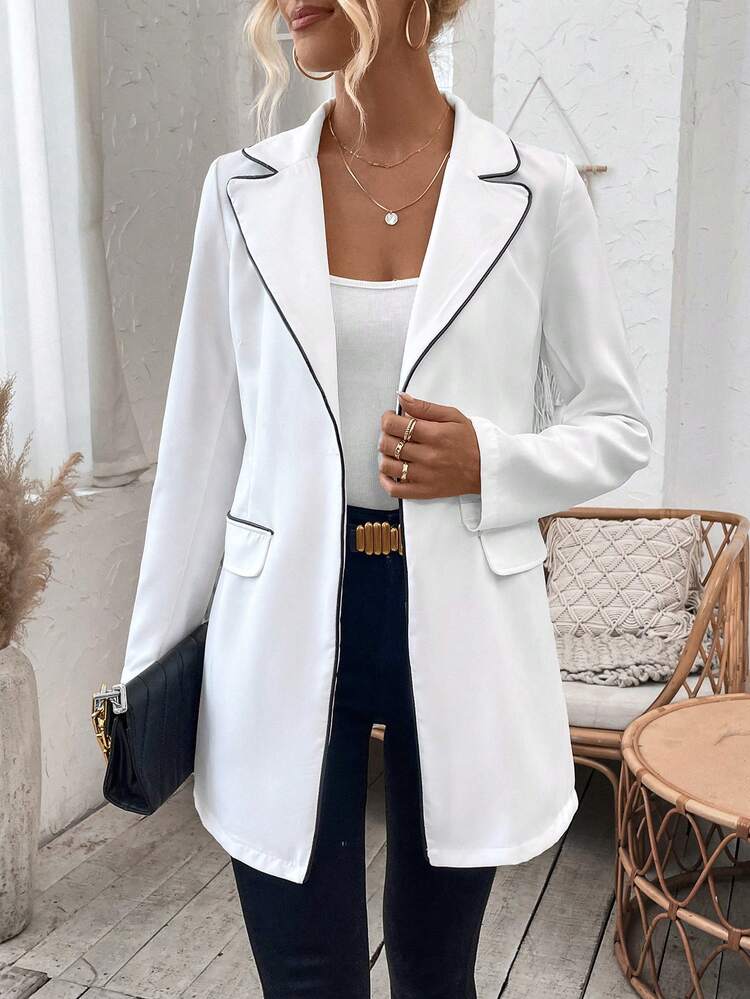 Women's Contrast Belt Blazer
