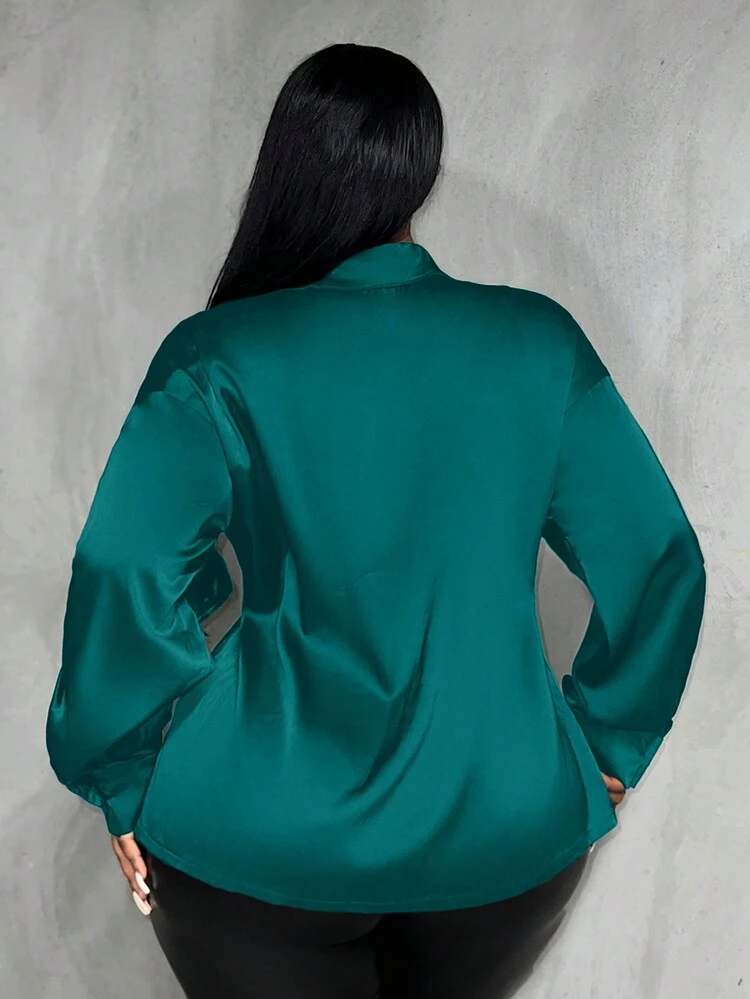 Solid Color Twist Front Shirt