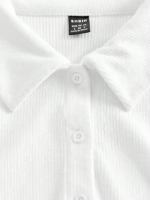 SHEIN Thai sản Chuông Có màu sắc Sọc Áo thun Với Vòng cổ - trắng - Xem 7