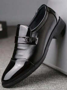 Men's Comfortable Formal Business Leather Shoes For Spring - Black - View 1