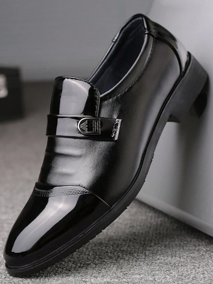 Men's Comfortable Formal Business Leather Shoes For Spring - Black - View 1