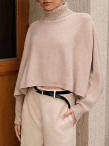 Anewsta Ngắn Cổ cao tay cánh Áo len - Lạc đà - Xem 5