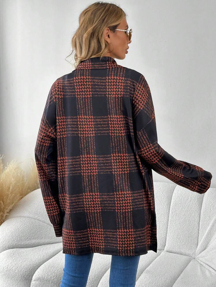 Women's Houndstooth Regular Fit Coat