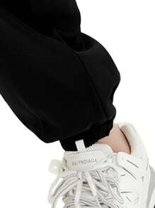 Thiếu niên Con trai Lá thư In Quần Cargo - màu đen - Xem 3