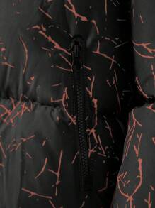 RueChic Men's Full Zip Jacket With All Over Print - Burnt Orange - View 3