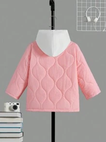SHEIN Cô Gái Trẻ Chi tiết về Flap Áo khoác Quilted & Quần & Hoodie - Nhiều màu - Xem 11