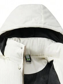 Men's Thickened Winter Padded Hooded Jacket, Casual Style, Wind-Proof, Warming - Black - View 5