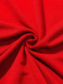 SHEIN LUNE MAMA 圣诞节，家庭装休闲宽松圆领短袖女式圣诞图案 T 恤，家庭圣诞服装 - 紅色 - 查看 6