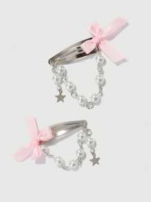 ROMWE Kawaii 1pair Cute Hair Clips Valentines Claw Clips Hair Claws Hair Barrettes - Multicolor - View 3