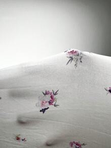 花卉圖案荷葉邊網紗吊帶睡裙,不附內褲 - 白色 - 查看 7