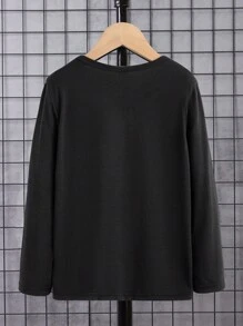 SHEIN Tween Boys Gaming Controller Printed T-shirt - Black - View 2