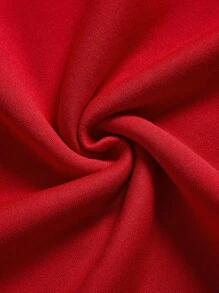 SHEIN EZwear Đồ họa Hoạt hình Lót nhiệt Áo nỉ - Đỏ - Xem 3