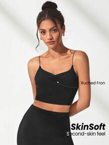 Lifespree Women's Sports Camisole With Spaghetti Straps - Black - View 1