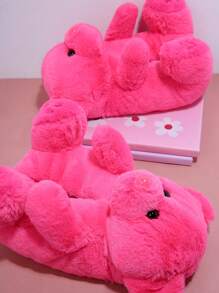 SHUZIA Damen Schuhe geschlossene Zehenpartie Fuchsia Bär Knöchel Hausschuhe Damen Innen Hausschuhe