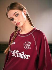 Harry Potter | ROMWE 拉幹袖頂部縫紉t恤